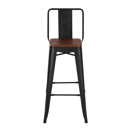 Set of 2 Metal Frame Vintage High Bar Stool 105cm H