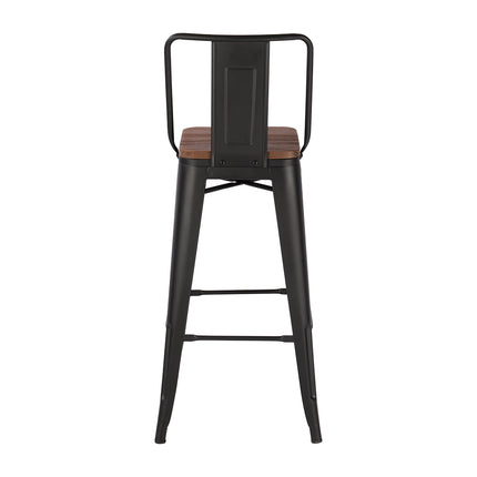 Set of 2 Metal Frame Vintage High Bar Stool 105cm H