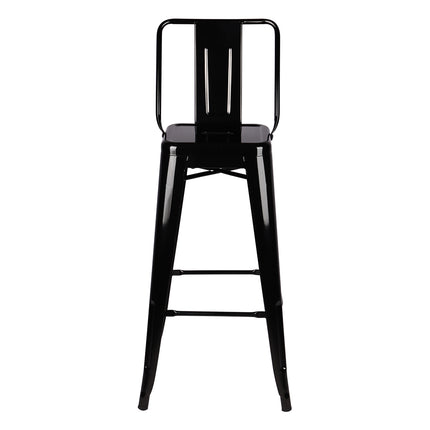 Four Black Metal Frame High Bar Stools