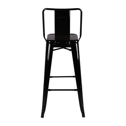 Four Black Metal Frame High Bar Stools