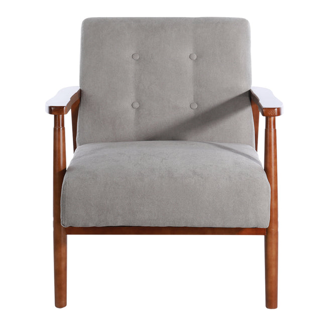 Solid Wooden Frame Upholstered Tufted Armchair