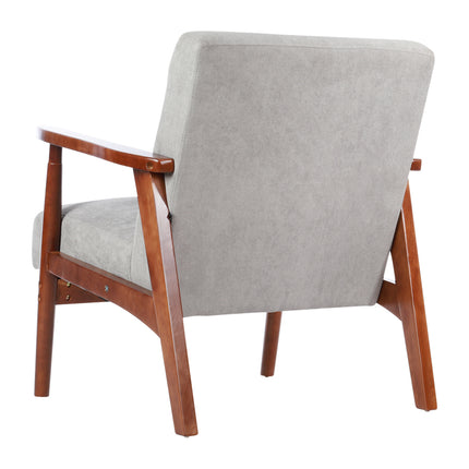 Solid Wooden Frame Upholstered Tufted Armchair