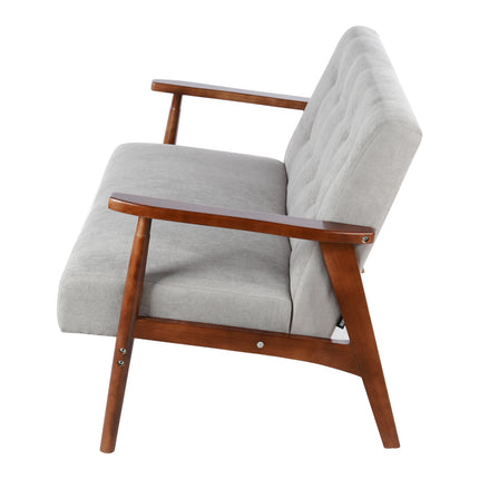 Solid Wooden Frame Upholstered Tufted Sofa