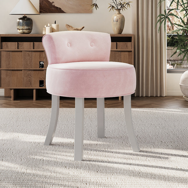 Velvet Vanity Stool Soft Seat Low Back Dressing Table Chair