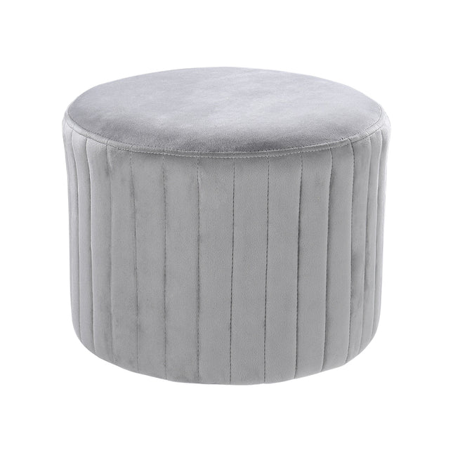 Round Velvet Dressing Table Stool Interstice Strip Edge Grey