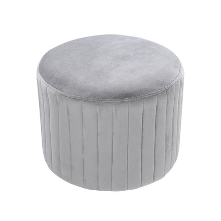 Round Velvet Dressing Table Stool Interstice Strip Edge Grey