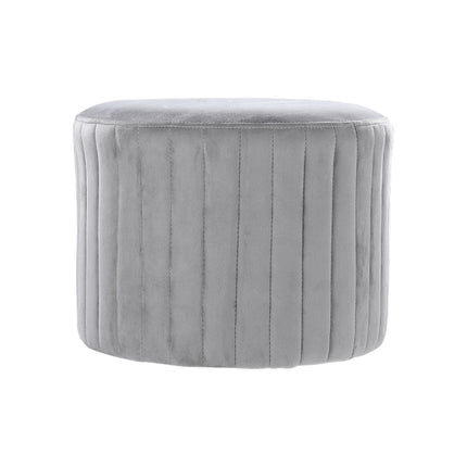 Round Velvet Dressing Table Stool Interstice Strip Edge Grey