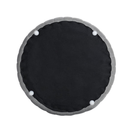 Round Velvet Dressing Table Stool Interstice Strip Edge Grey