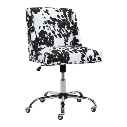 Velvet Office Chair Black and white spots 5-Claw Metal Legs