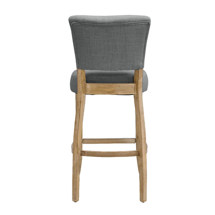 Set of 2 Linen Upholstered Bar Stools for Kitchen Island Cafe