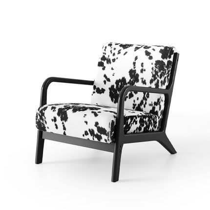 Black and White Spots Velvet Upholstered Armchair