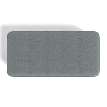 Grey Linen Pouffe Footstool with Wooden Legs