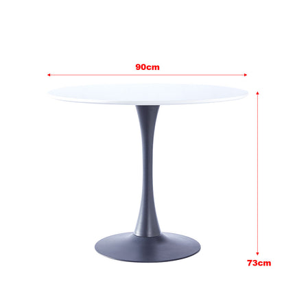 Black and White Contemporary Round Minimalist Dining Table