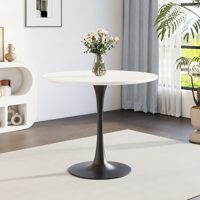 Black and White Contemporary Round Minimalist Dining Table