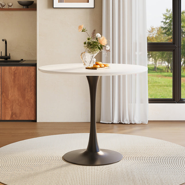 Black and White Contemporary Round Minimalist Dining Table