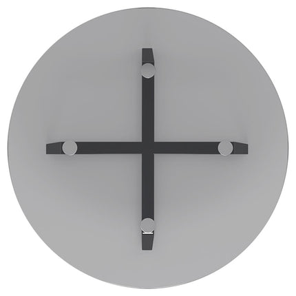Modern Round Dining Table with Tempered Glass Top