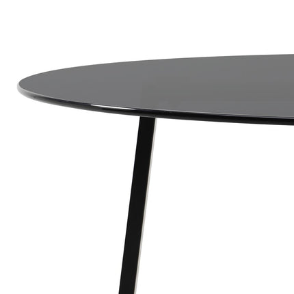 Modern Round Dining Table with Tempered Glass Top