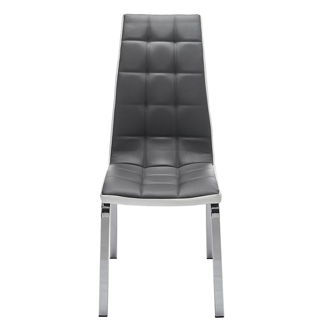 Grey Faux Leather Dining Chair with Metal Legs 100cm H