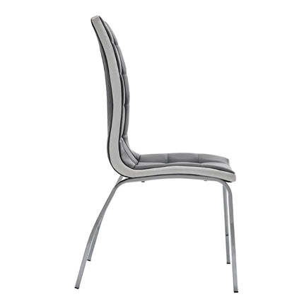 Grey Faux Leather Dining Chair with Metal Legs 100cm H