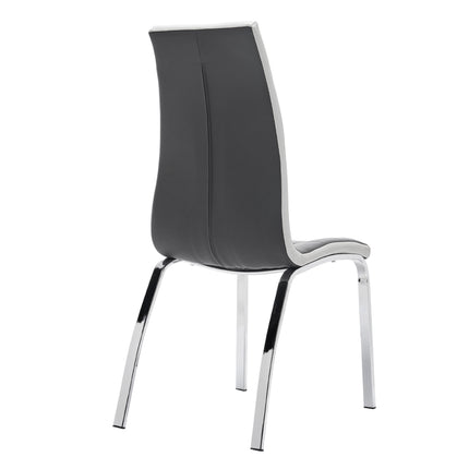 Grey Faux Leather Dining Chair with Metal Legs 100cm H