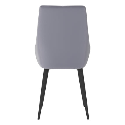 Set of 2 Grey Velvet Metal Legs Button Upholstered Dining Chair 88cm H