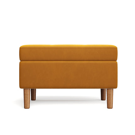 Yellow Rectangle Velvet Storage Ottoman