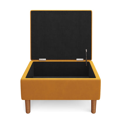 Yellow Rectangle Velvet Storage Ottoman