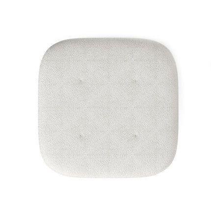 Beige Footstool Pouffe Stool with Wooden Legs