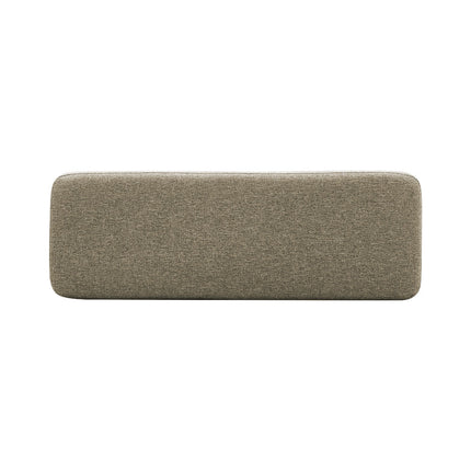 Beige Rectangular Footrest with Solid Wooden Legs