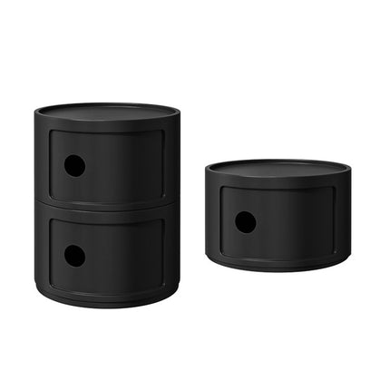 32cm Cylindrical 3 tiered Drawer Storage Drawer Unit,Black