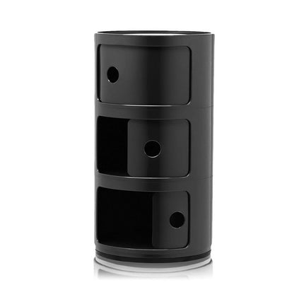 32cm Cylindrical 3 tiered Drawer Storage Drawer Unit,Black