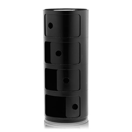 32cm Cylindrical 4 tiered Drawer Storage Drawer Unit Black