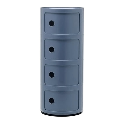 32cm Cylindrical 4 tiered Drawer Storage Drawer Unit Grey