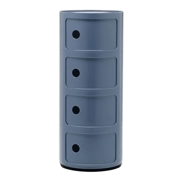 32cm Cylindrical 4 tiered Drawer Storage Drawer Unit Grey