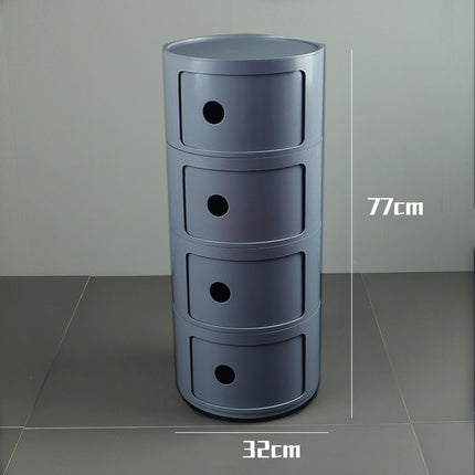 32cm Cylindrical 4 tiered Drawer Storage Drawer Unit Grey