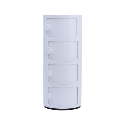 White 76cm Round 4 tiered Drawer Storage Unit Organizer