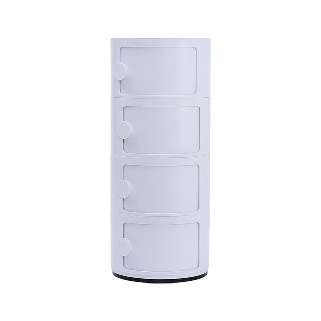 White 76cm Round 4 tiered Drawer Storage Unit Organizer