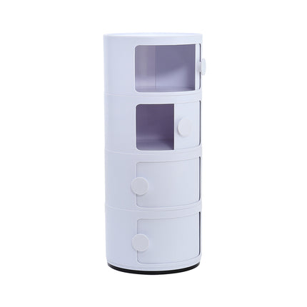 White 76cm Round 4 tiered Drawer Storage Unit Organizer
