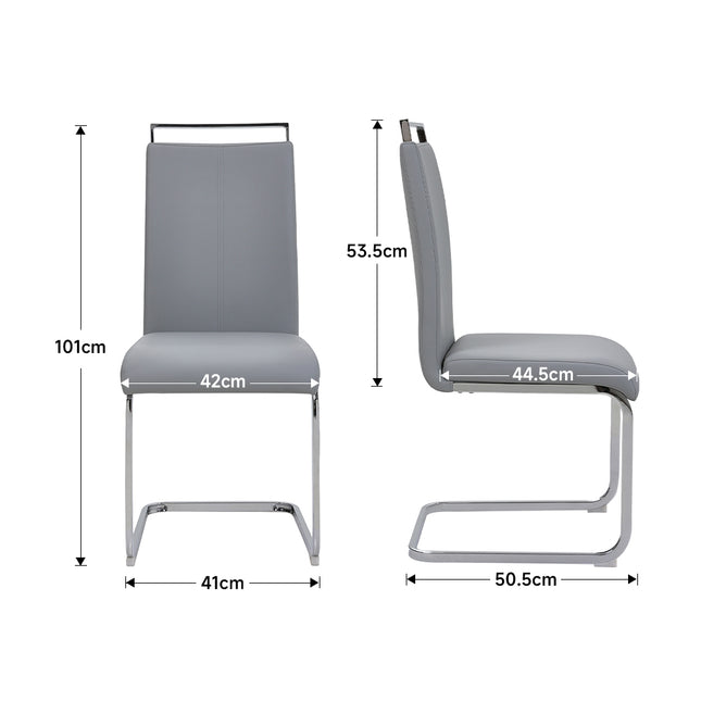 Two Metal Elevated Dining Chairs 101cm H