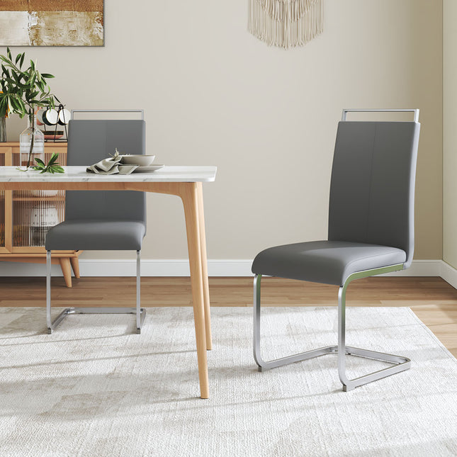 Two Metal Elevated Dining Chairs 101cm H