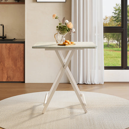 White 70x70cm Folding Wooden Dining Table