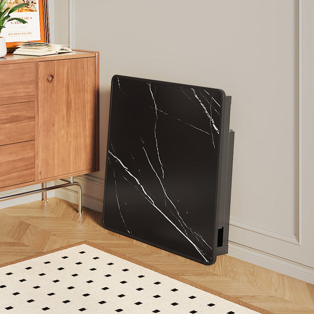 Square 60cm Folding Coffee Table with Marble Effect Top