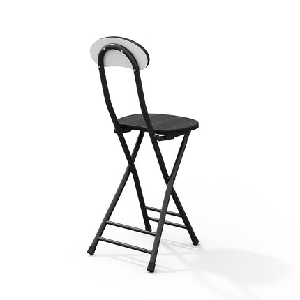 Compact Wooden Folding Chair with Metal Legs Set of 4