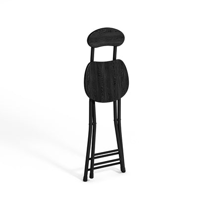 Compact Wooden Folding Chair with Metal Legs Set of 4
