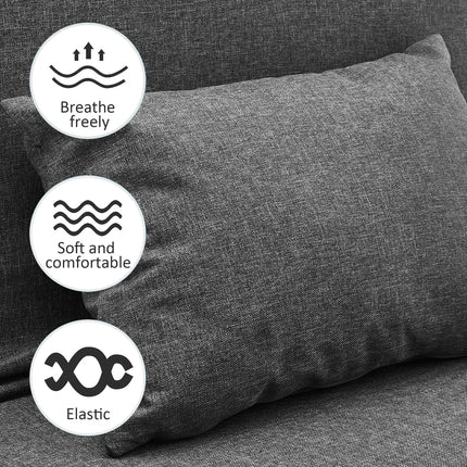 Gray 3 in 1 Foldable Sofa Bed with Pillows