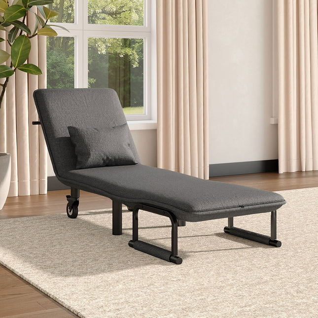 Gray 3 in 1 Foldable Sofa Bed with Pillows