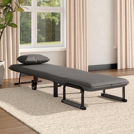 Gray 3 in 1 Foldable Sofa Bed with Pillows