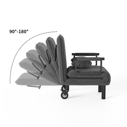 Gray 3 in 1 Foldable Sofa Bed with Pillows
