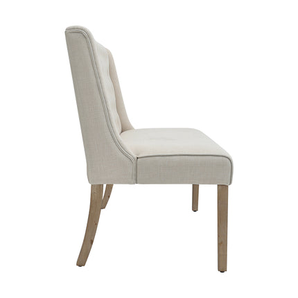 Beige Upholstered Tufted Sofa