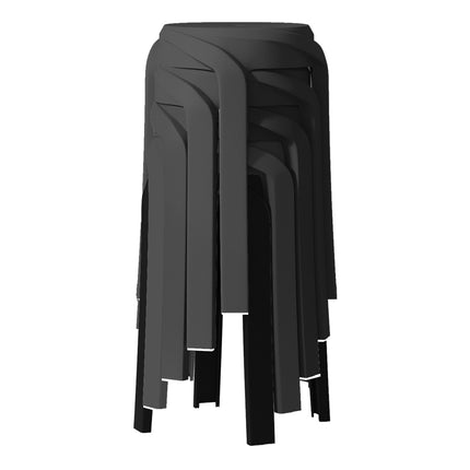 46cm H Plastic Stackable Round Stools Set of 10